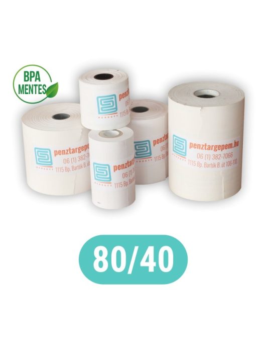 Pénztárgépszalag 80/40/12 (17m) Thermo 48g/m2 BPA mentes