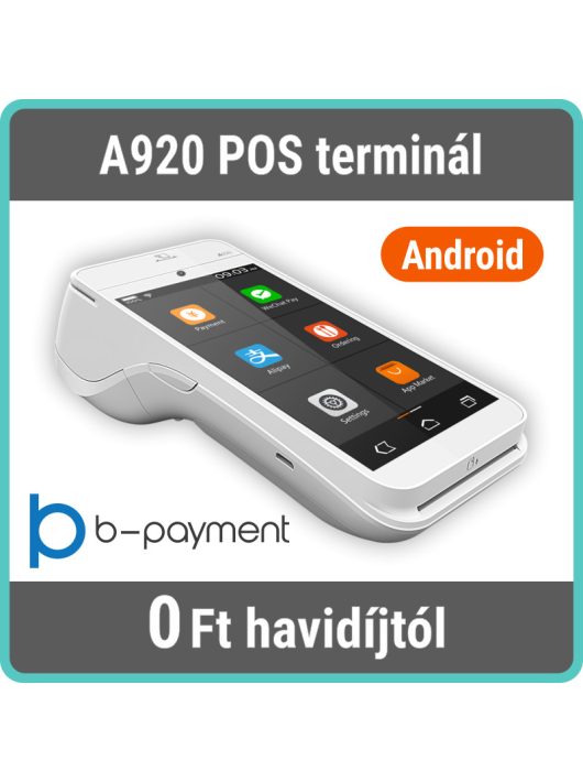 A920 Bankkártya terminál - számlanyomtatásra képes