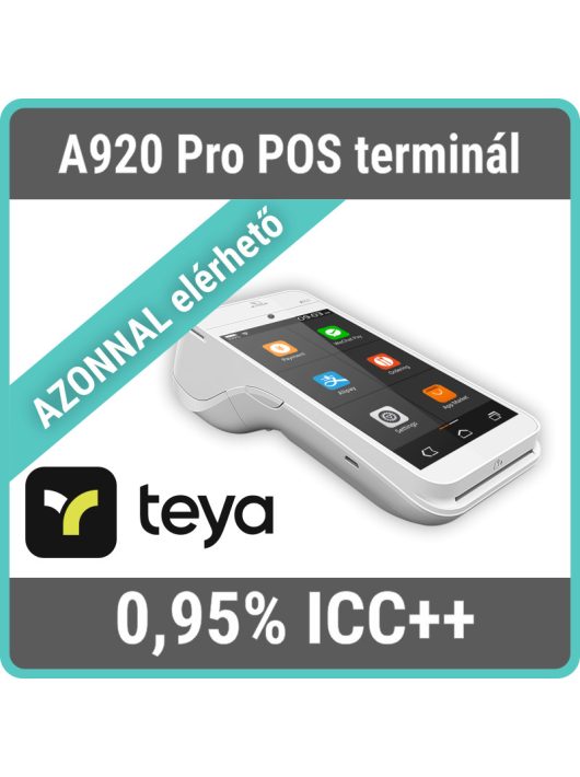 TEYA A920 Pro Bankkártya terminál INGYEN üzembehelyezéssel