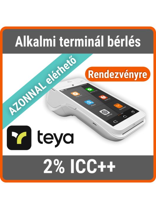 TEYA A920 Bankkártya terminál alkalmi használatra, rendezvényre, fesztiválra