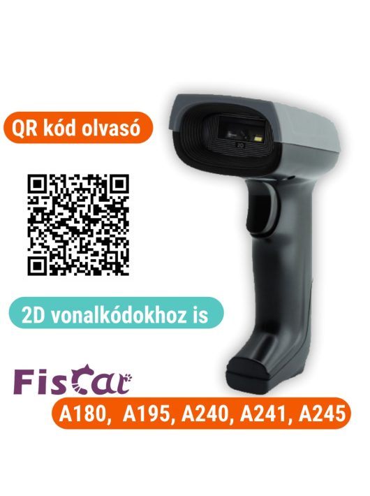2D vonalkódolvasó (QR kódos) Fiscat/CashBox pénztárgépekhez (A195, A240, A241, A245, A265) Serial