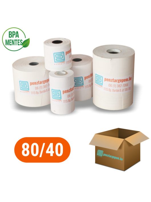 Pénztárgépszalag 80/40/12 (17m) Thermo 48g/m2 BPA mentes - 75 db/doboz